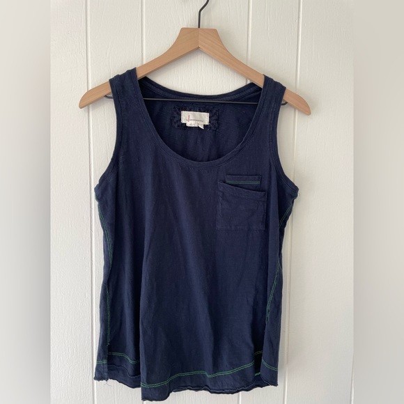 By Anthropologie Tops - By Anthropologie 100% Cotton Navy Blue Tank